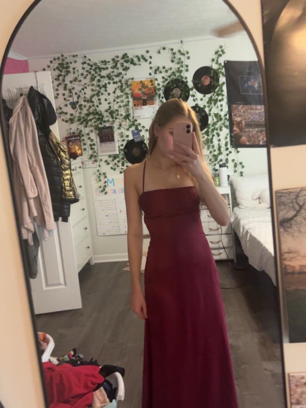 Beginning Boutique Wine Burgundy Slip Maxi Dress